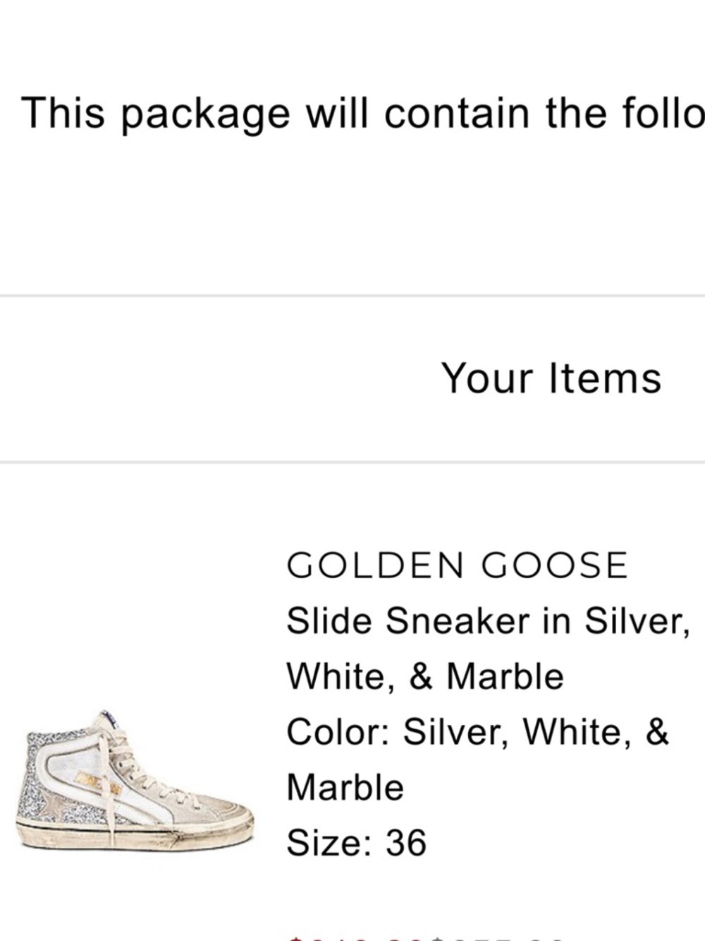 Golden Goose Silver, White & Marble High-Top Slide Sneaker
